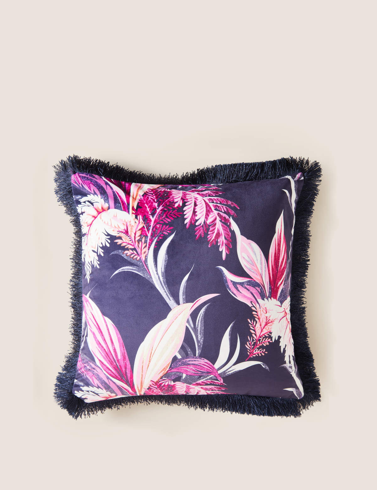 

Marks & Spencer Velvet Floral Fringed Cushion (NAVY MIX)