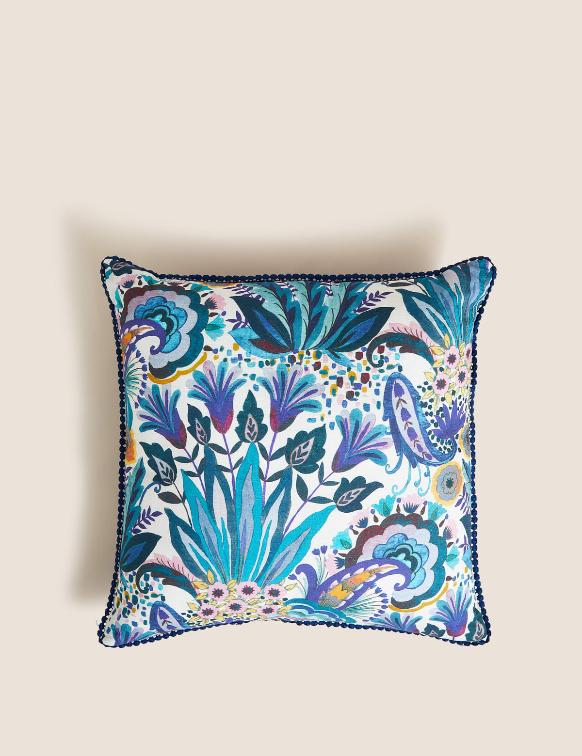 

Marks & Spencer Cotton Linen Floral Embellished Cushion (BLUE MIX)