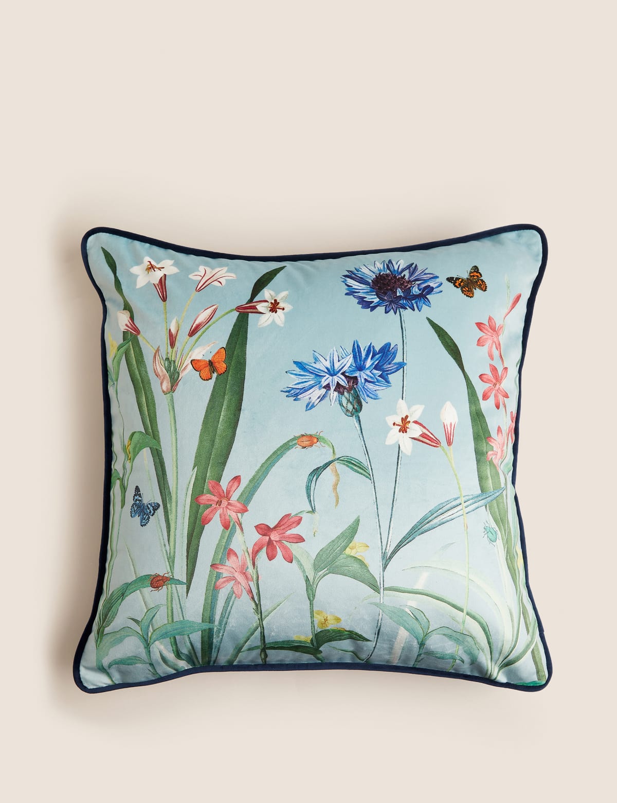

Marks & Spencer Velvet Butterfly Floral Piped Cushion (BLUE MIX)