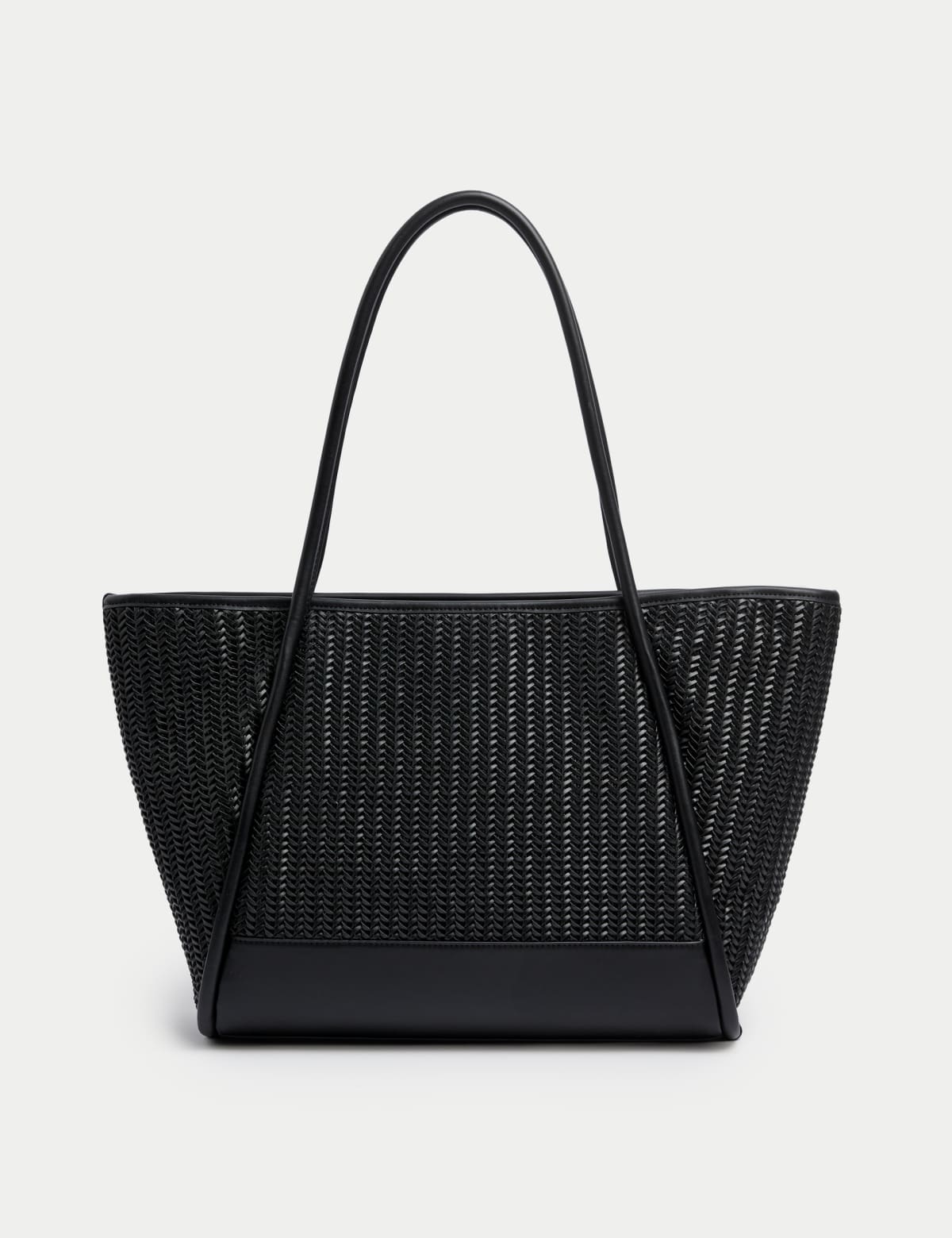 

Marks & Spencer Faux Leather Woven Structured Tote Bag (FEMALE, BLACK)