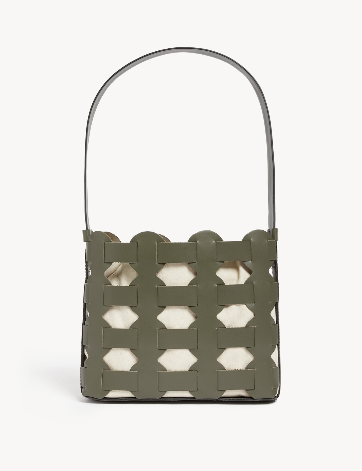 

Marks & Spencer Leather Shoulder Bag (FEMALE, KHAKI)