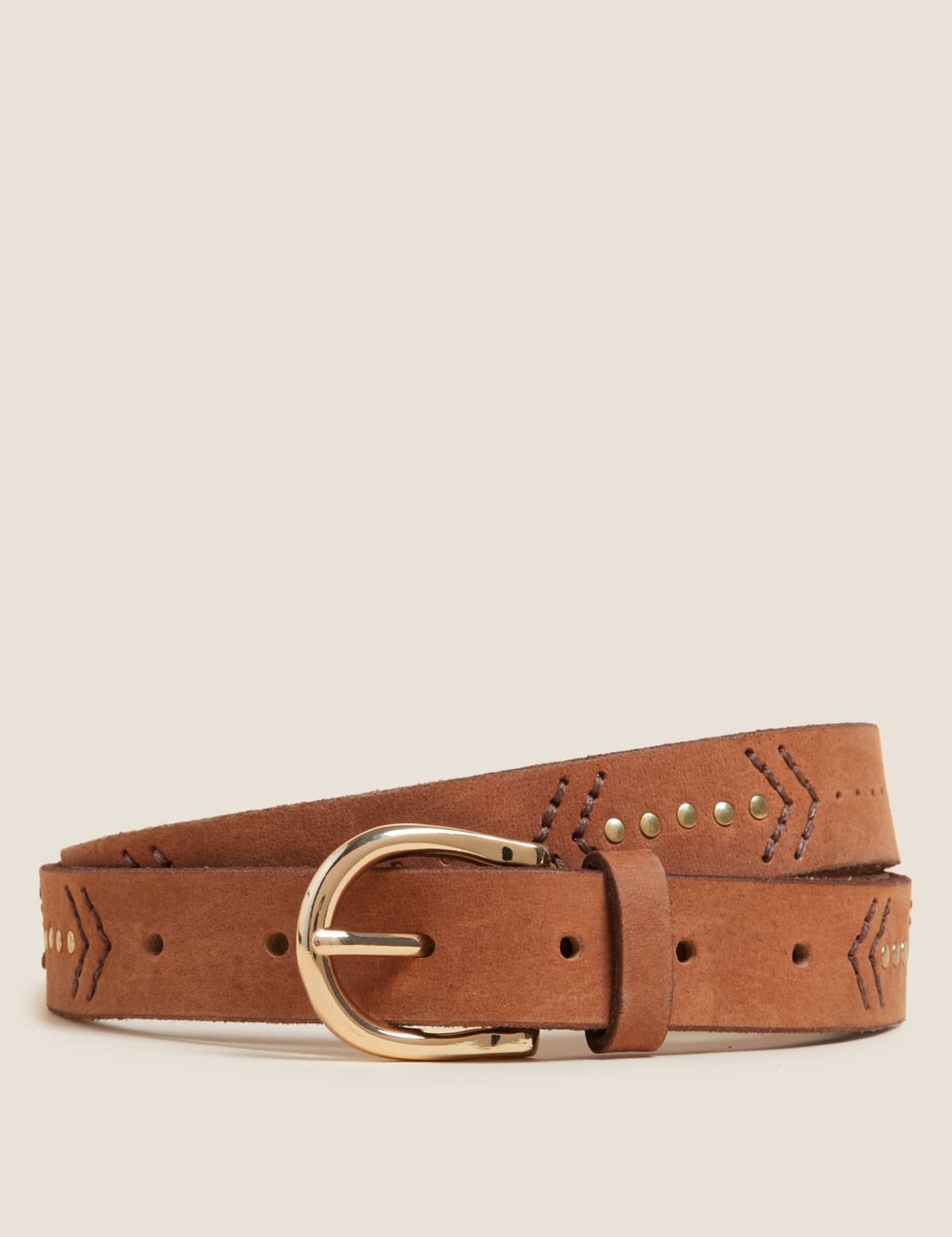 

Marks & Spencer Leather Embroidered Jean Belt (FEMALE, NATURAL TAN, S)