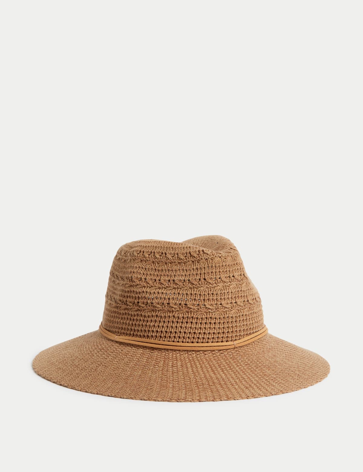 

Marks & Spencer Cotton Rich Packable Fedora Hat (FEMALE, BISCUIT, M-L)