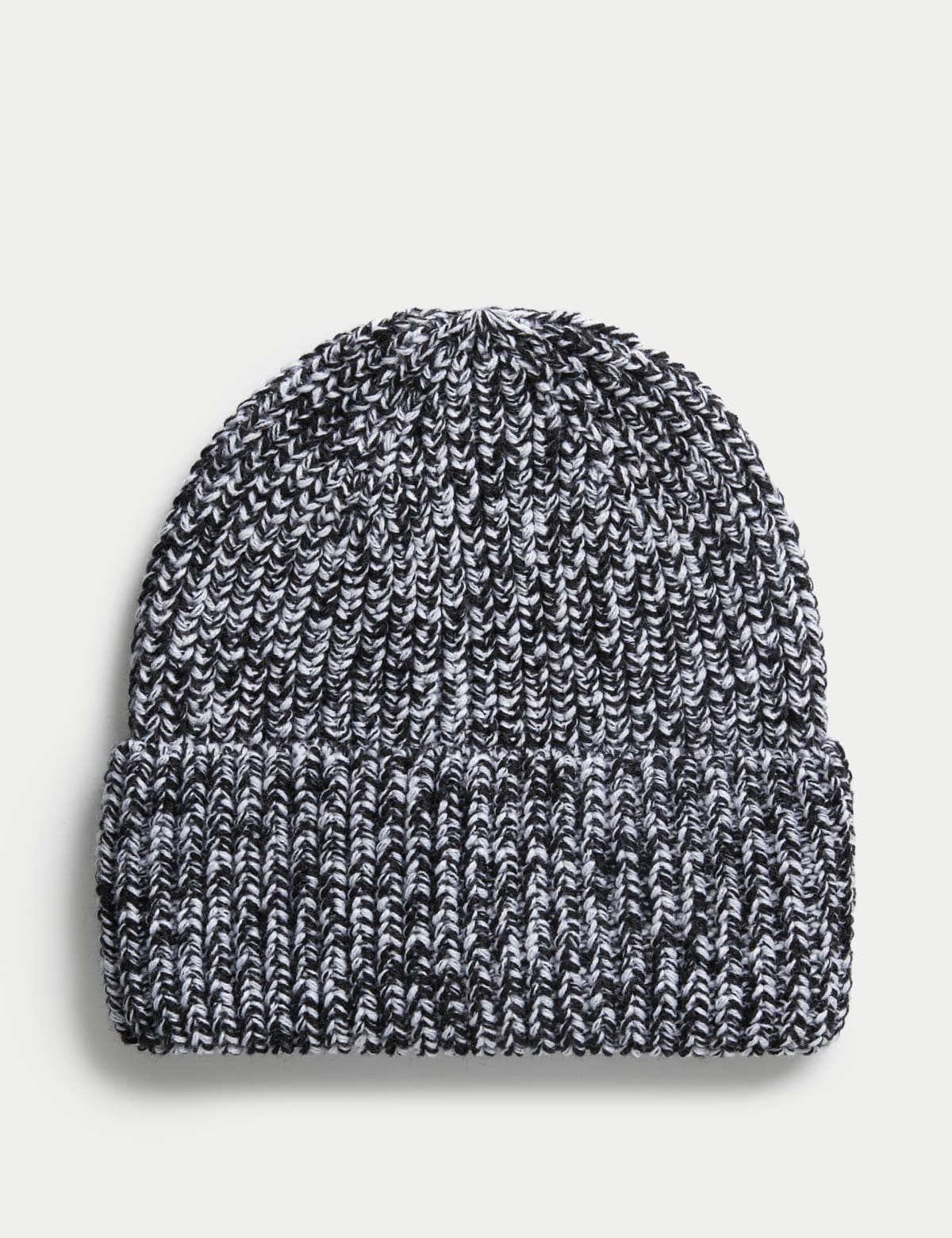 

Marks & Spencer Knitted Chunky Turn Up Beanie Hat (FEMALE, BLACK MIX)