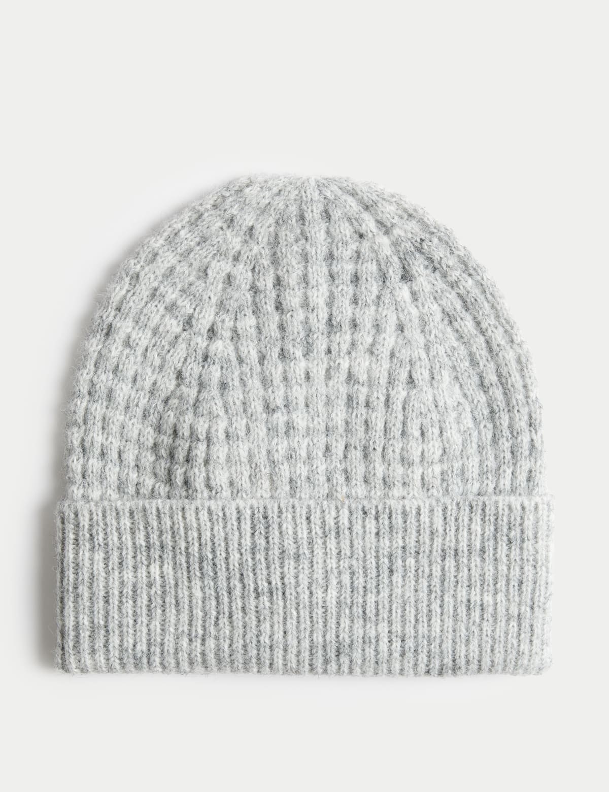 

Marks & Spencer Knitted Beanie Hat with Wool (FEMALE, GREY)