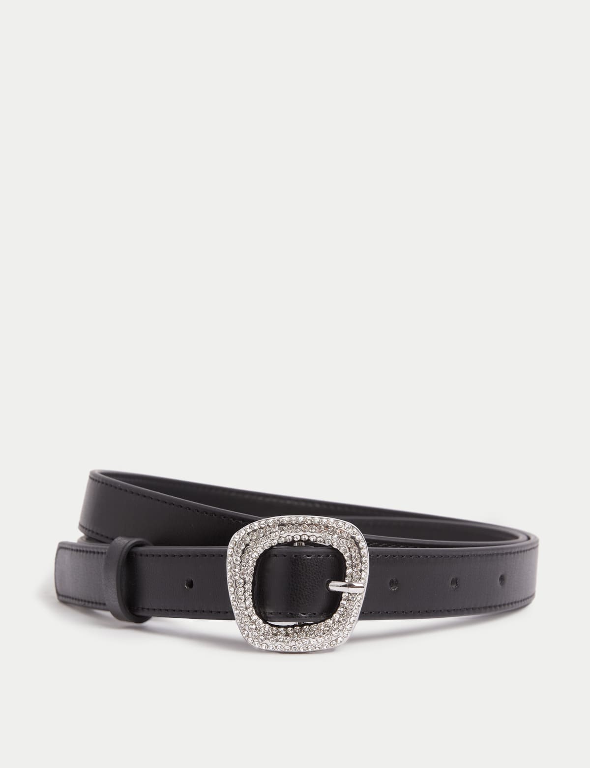 

Marks & Spencer Faux Leather Crystal Square Buckle Belt (FEMALE, SILVER MIX, M)