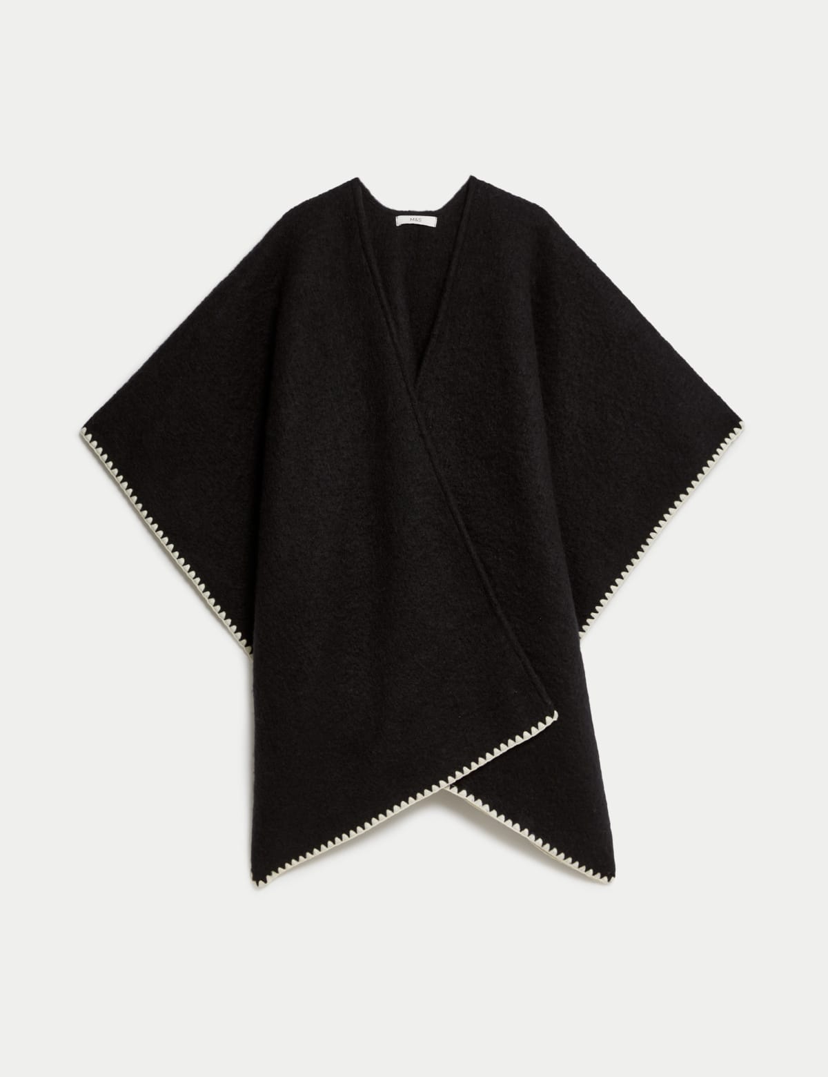 

Marks & Spencer Brushed Whipstitch Poncho (FEMALE, BLACK)