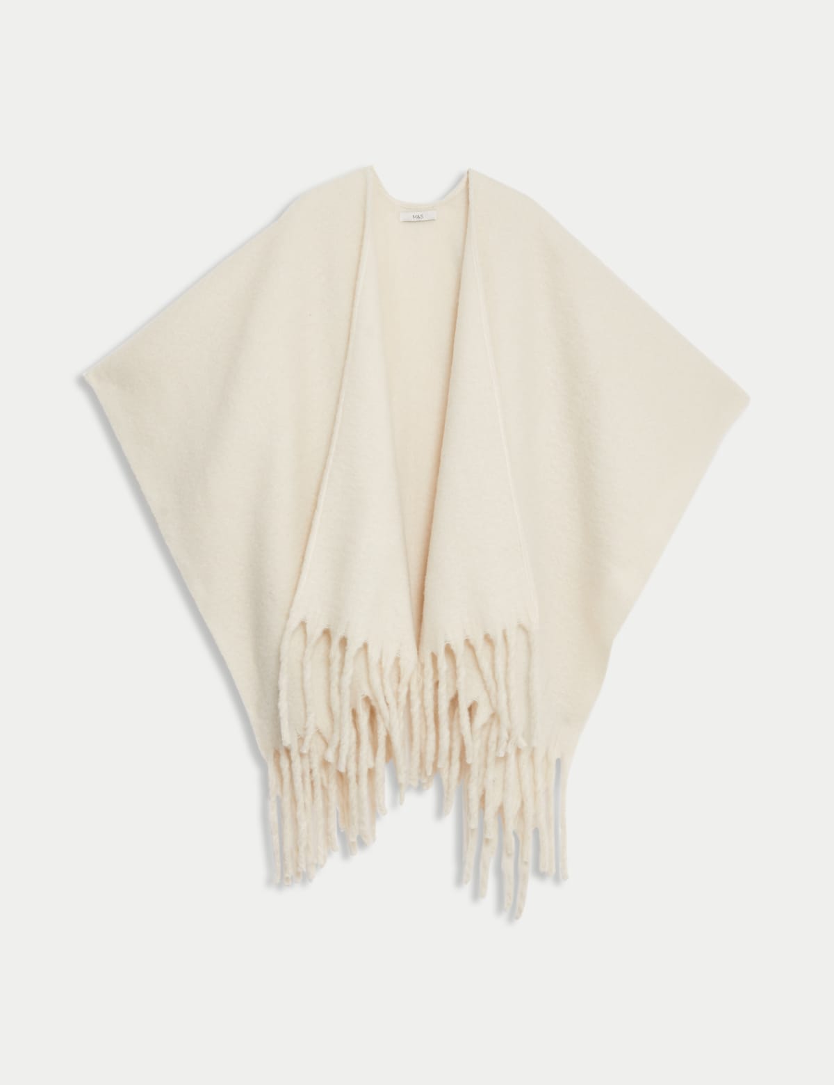 

Marks & Spencer Brushed Fringed Poncho (FEMALE, CREAM)