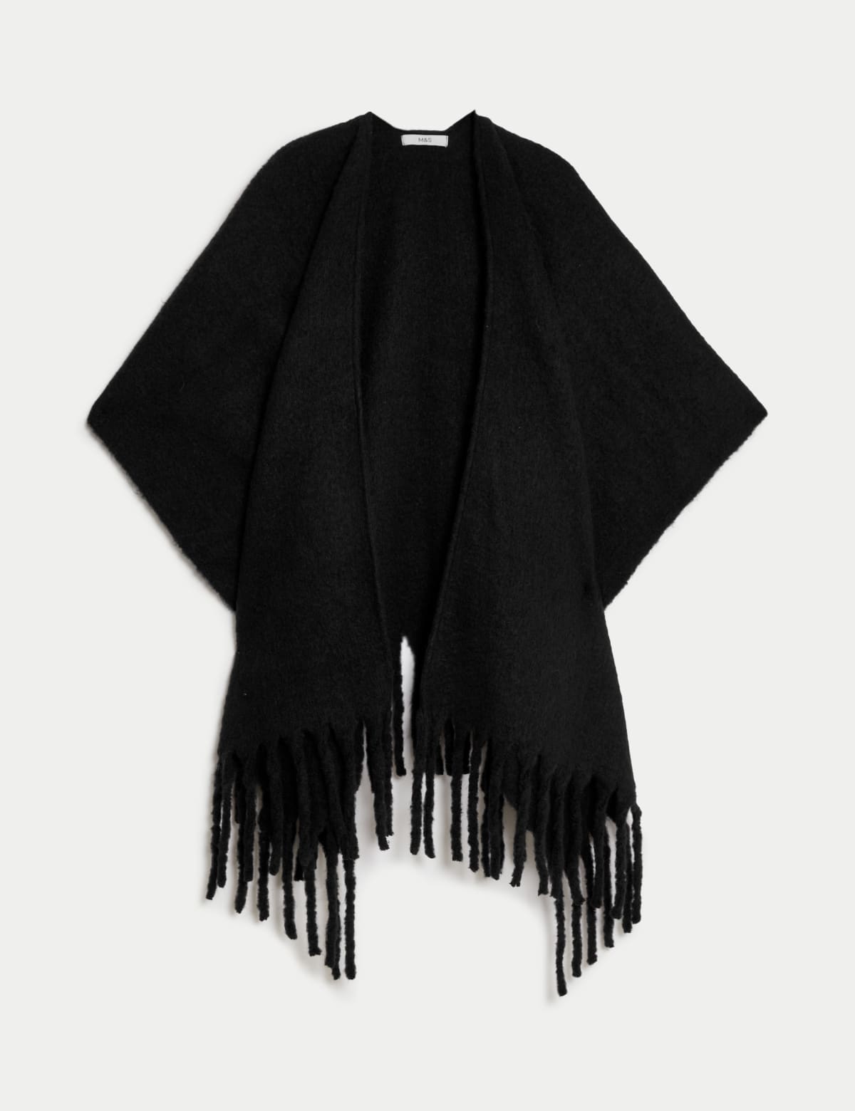 

Marks & Spencer Brushed Fringed Poncho (FEMALE, BLACK)