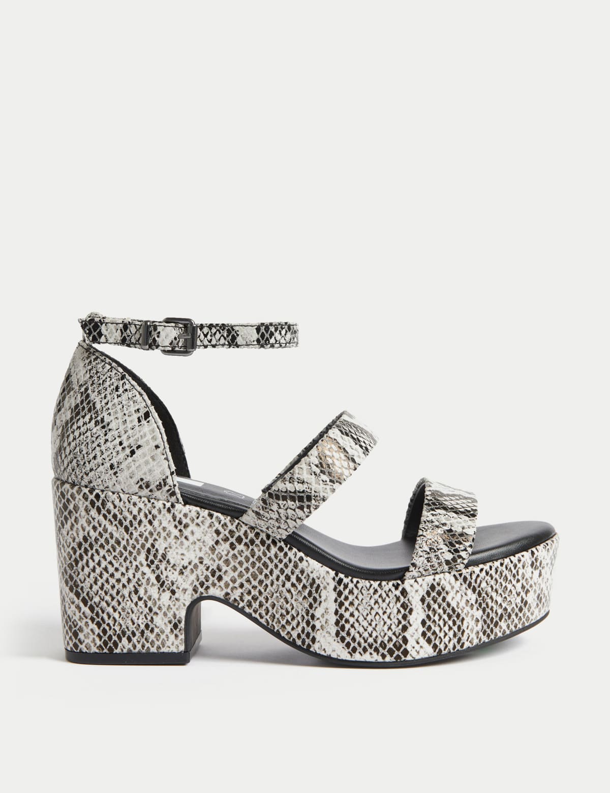 

Marks & Spencer Leather Strappy Platform Sandals (FEMALE, GREY MIX, 5)