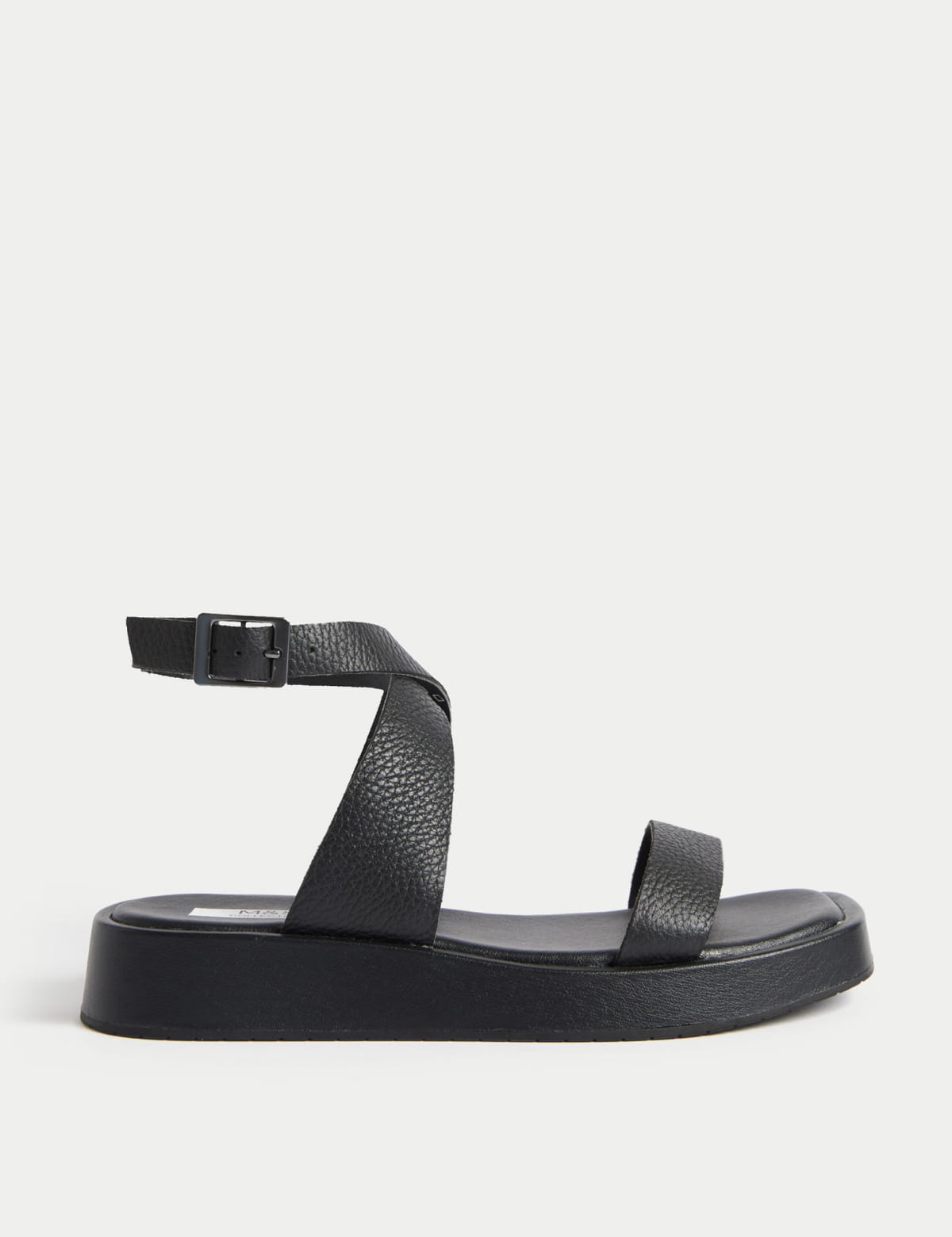 

Marks & Spencer Leather Ankle Strap Flatform Sandals (FEMALE, BLACK, 7)