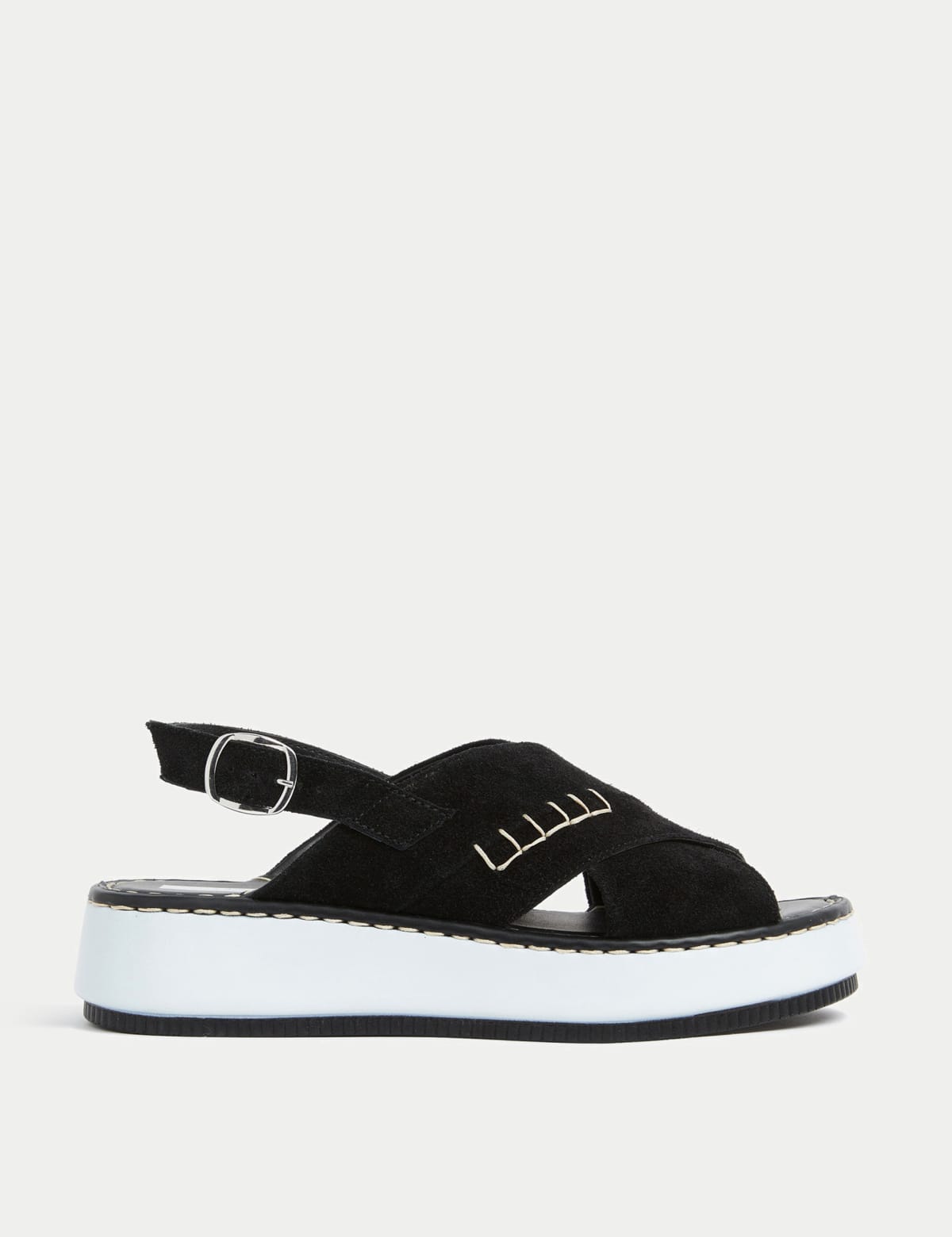 

Marks & Spencer Suede Crossover Flatform Sandals (FEMALE, BLACK, 4)