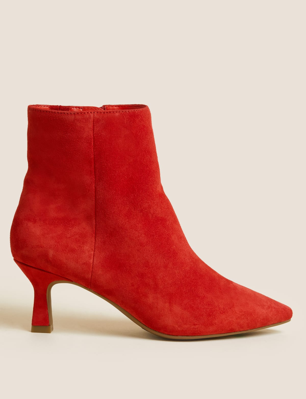 

Marks & Spencer Wide Fit Suede Kitten Heel Ankle Boots (FEMALE, FLAME, 6)