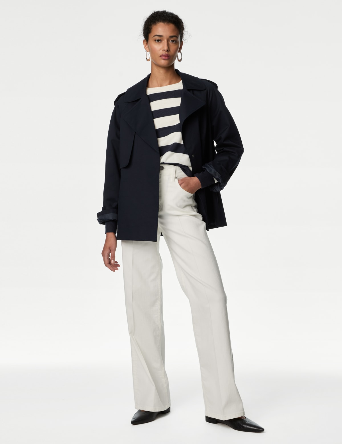 

Marks & Spencer Supersoft Striped Crew Neck Jumper (FEMALE, NAVY MIX, 6)