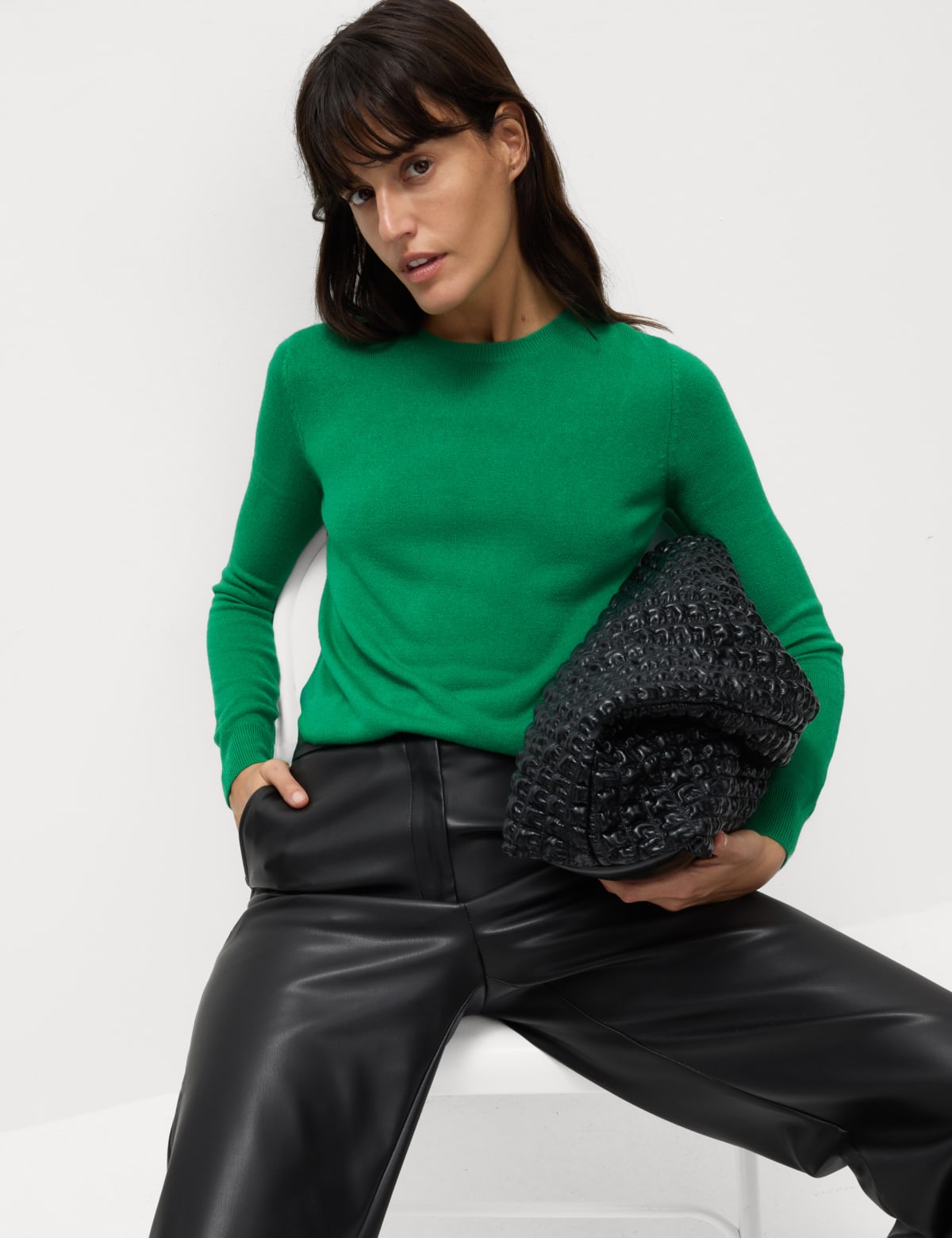 

Marks & Spencer Supersoft Crew Neck Jumper (FEMALE, EMERALD, 18)