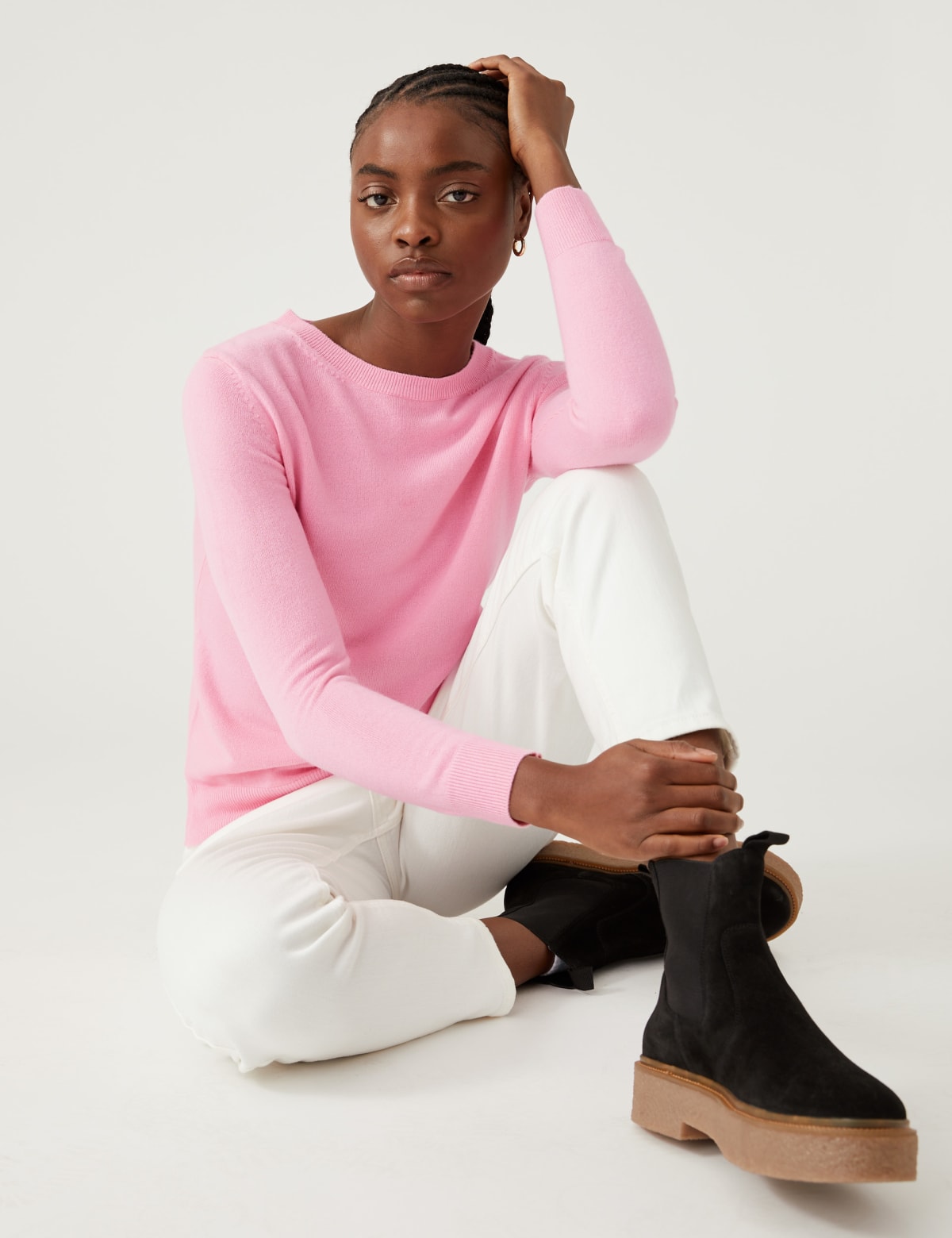 

Marks & Spencer Supersoft Crew Neck Jumper (FEMALE, PETAL PINK, 12)