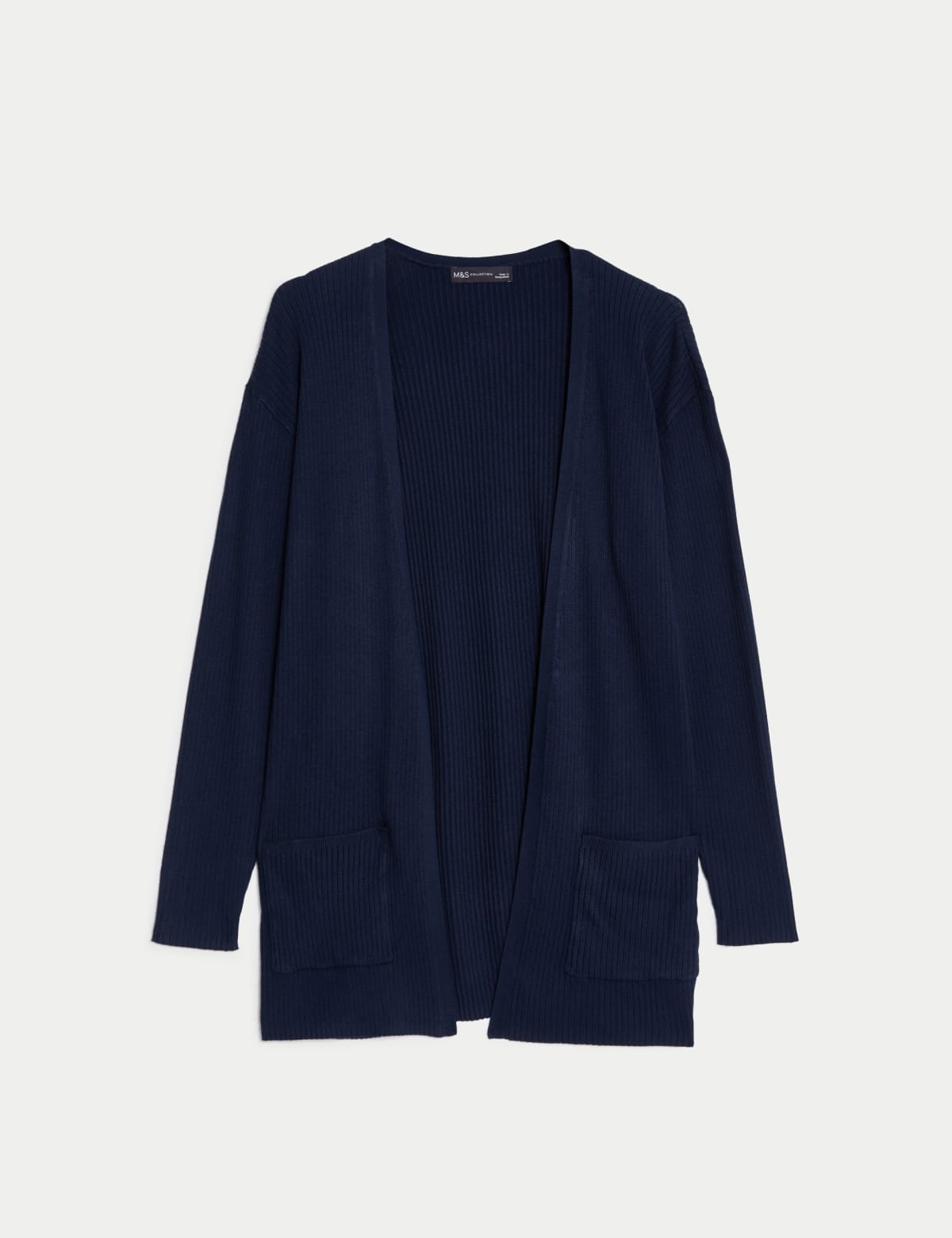 

Marks & Spencer Ribbed Edge to Edge Longline Cardigan (FEMALE, NAVY, S)