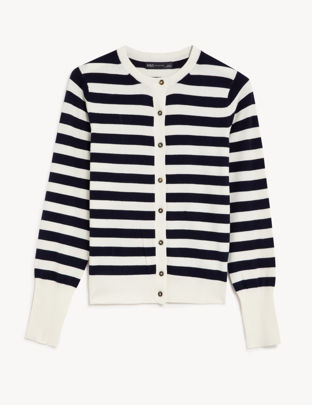 

Marks & Spencer Striped Crew Neck Cardigan (FEMALE, NAVY MIX, 16)