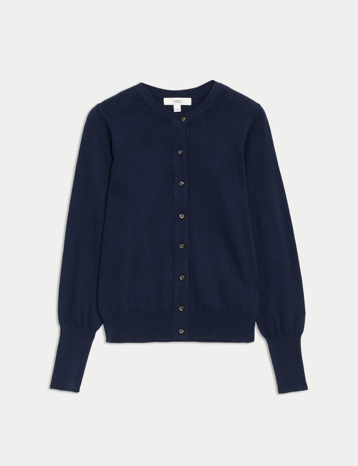 

Marks & Spencer Crew Neck Button Front Cardigan (FEMALE, NAVY, 10)