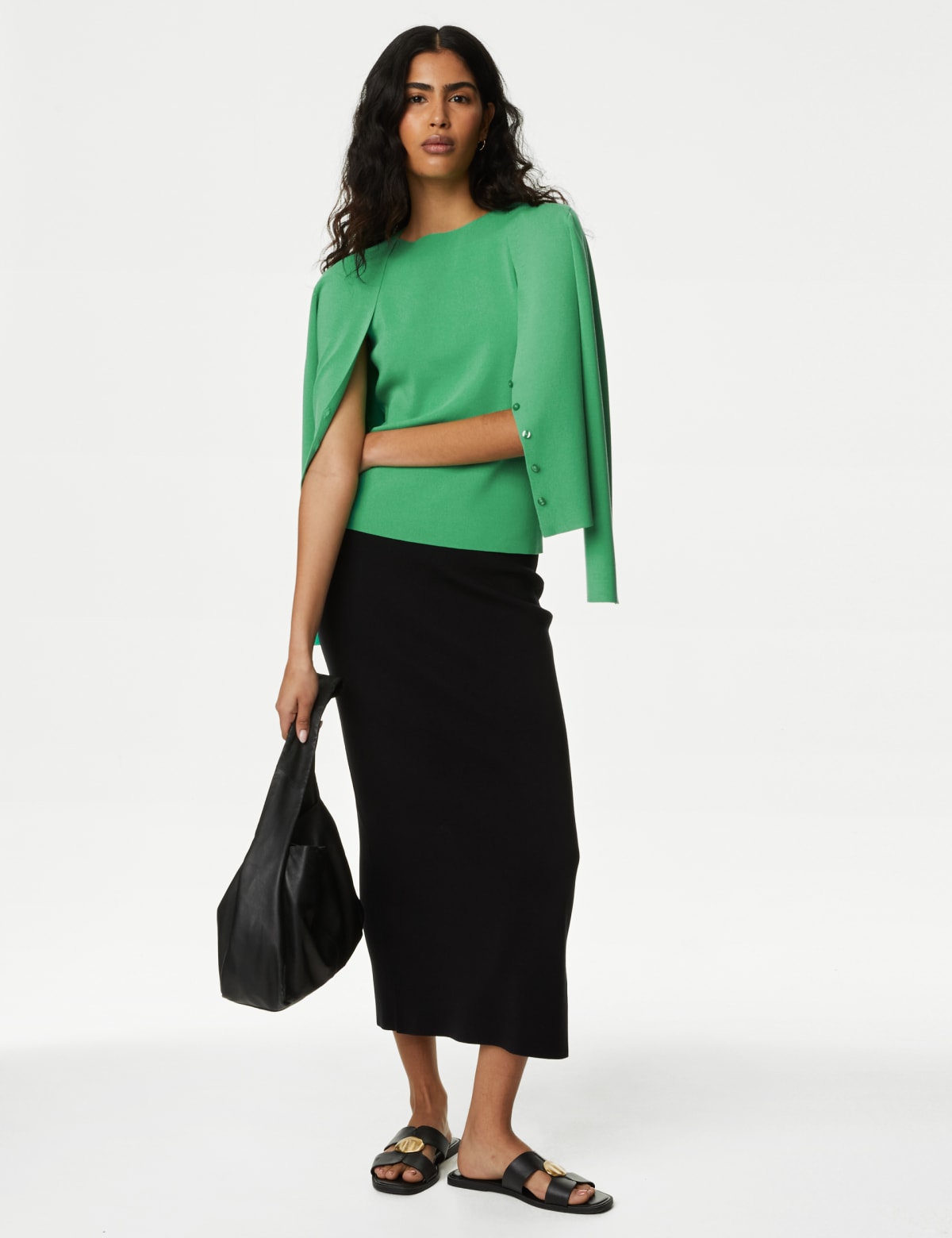 

Marks & Spencer Crew Neck Knitted Vest (FEMALE, MEDIUM GREEN, 18)