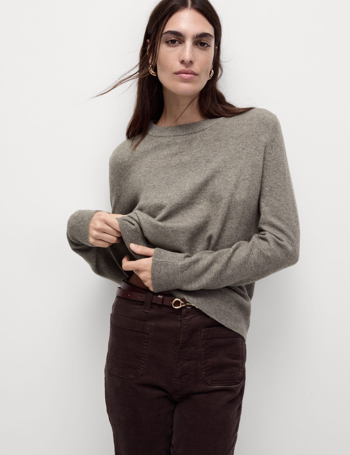 

Marks & Spencer Air-Yarn Crew Neck Jumper (FEMALE, NUTMEG, S)