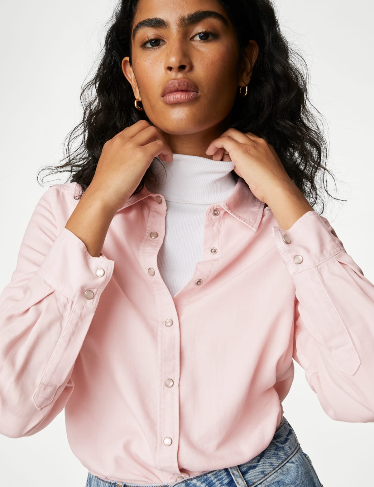 

Marks & Spencer Pure Lyocell™ Collared Shirt (FEMALE, LIGHT PINK, 18-REG)