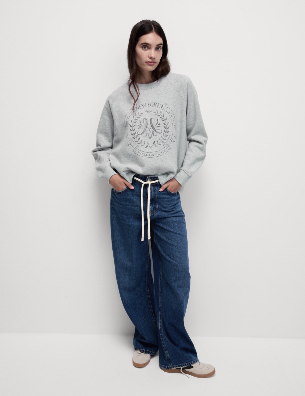 

Marks & Spencer Pure Cotton Slogan Sweatshirt (FEMALE, GREY MARL, XS)