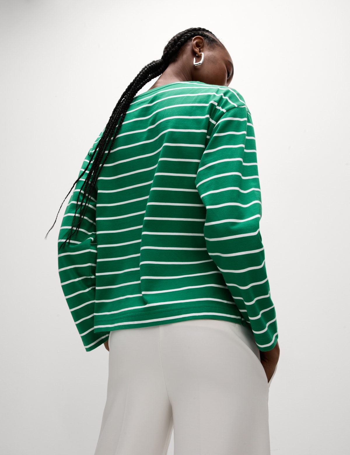 

Marks & Spencer Pure Cotton Oversized Striped Top (FEMALE, GREEN MIX, 16)