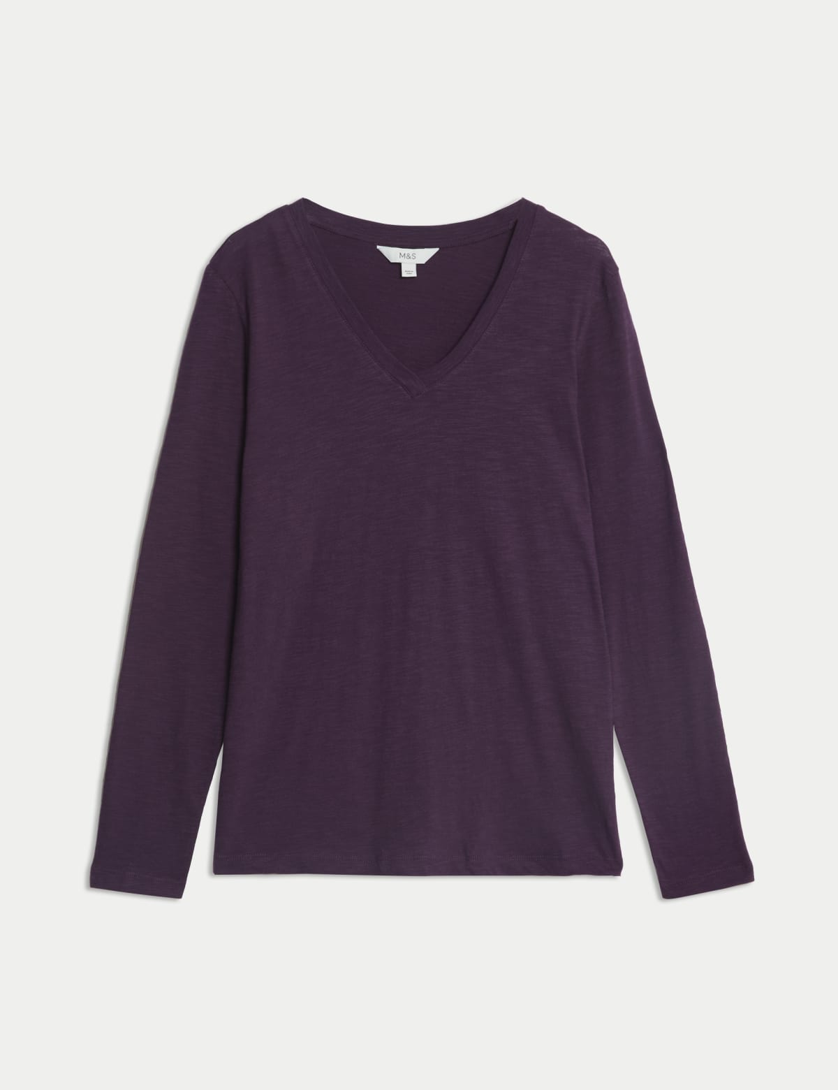 

Marks & Spencer Pure Cotton Long Sleeve V-Neck Top (FEMALE, BLACKBERRY, 14)