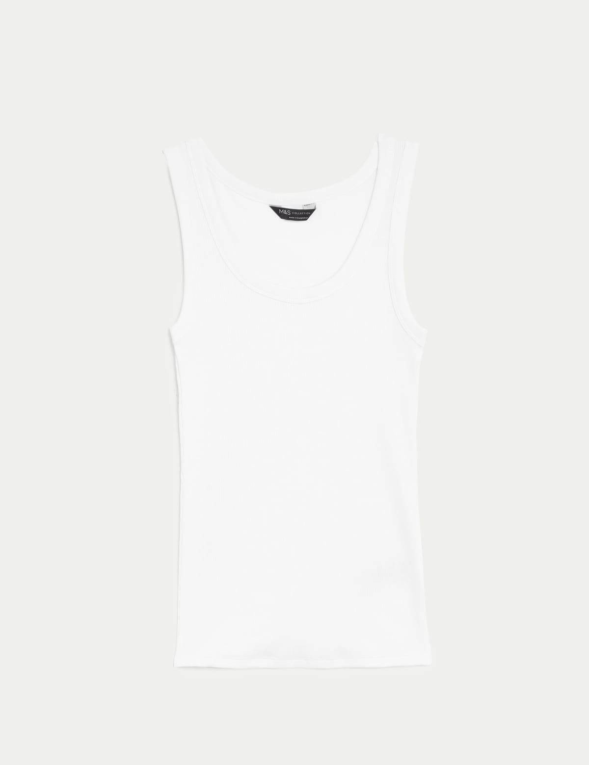 

Marks & Spencer Cotton Rich Ribbed Slim Fit Vest Top (FEMALE, SOFT WHITE, 20)