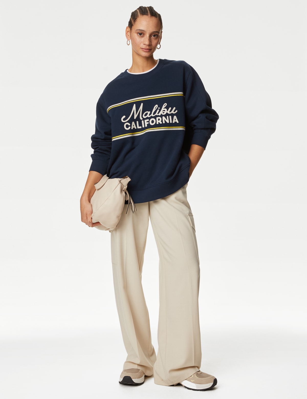 

Marks & Spencer Cotton Rich Slogan Sweatshirt (FEMALE, NAVY MIX, M)