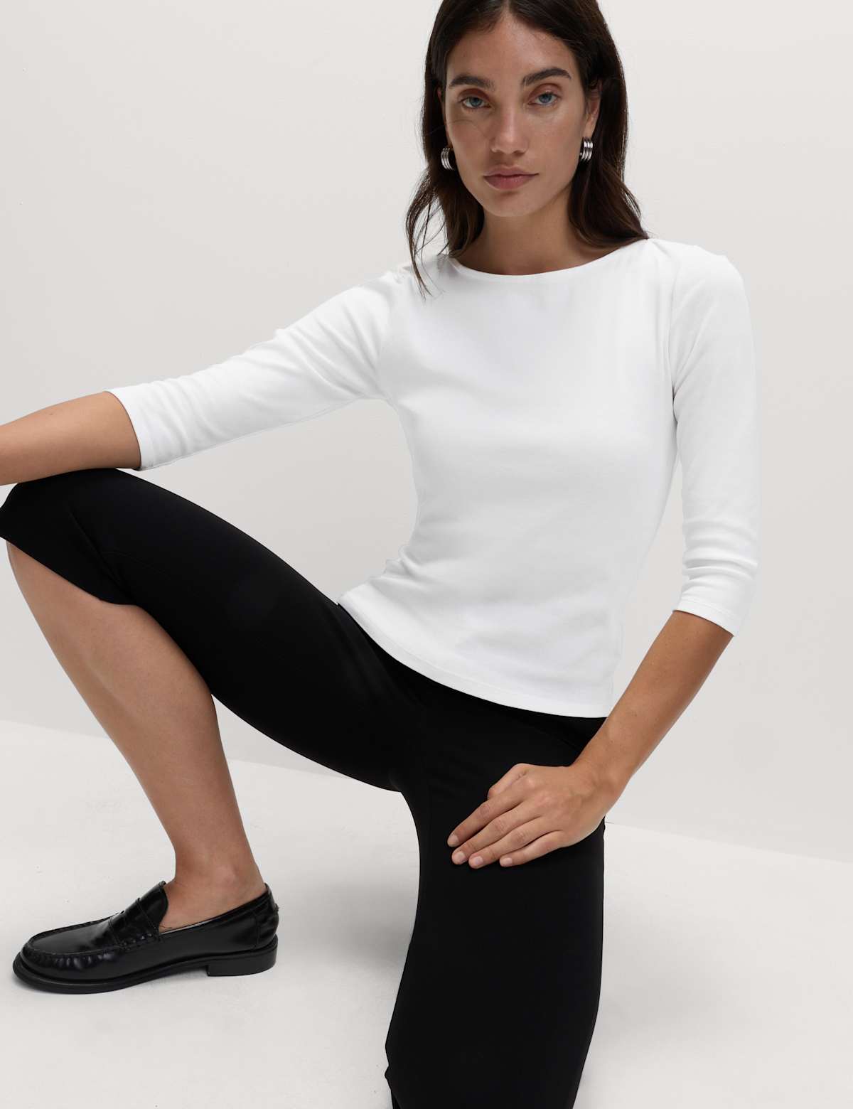 

Marks & Spencer Pure Cotton Slim Fit Top (FEMALE, WHITE, 20)