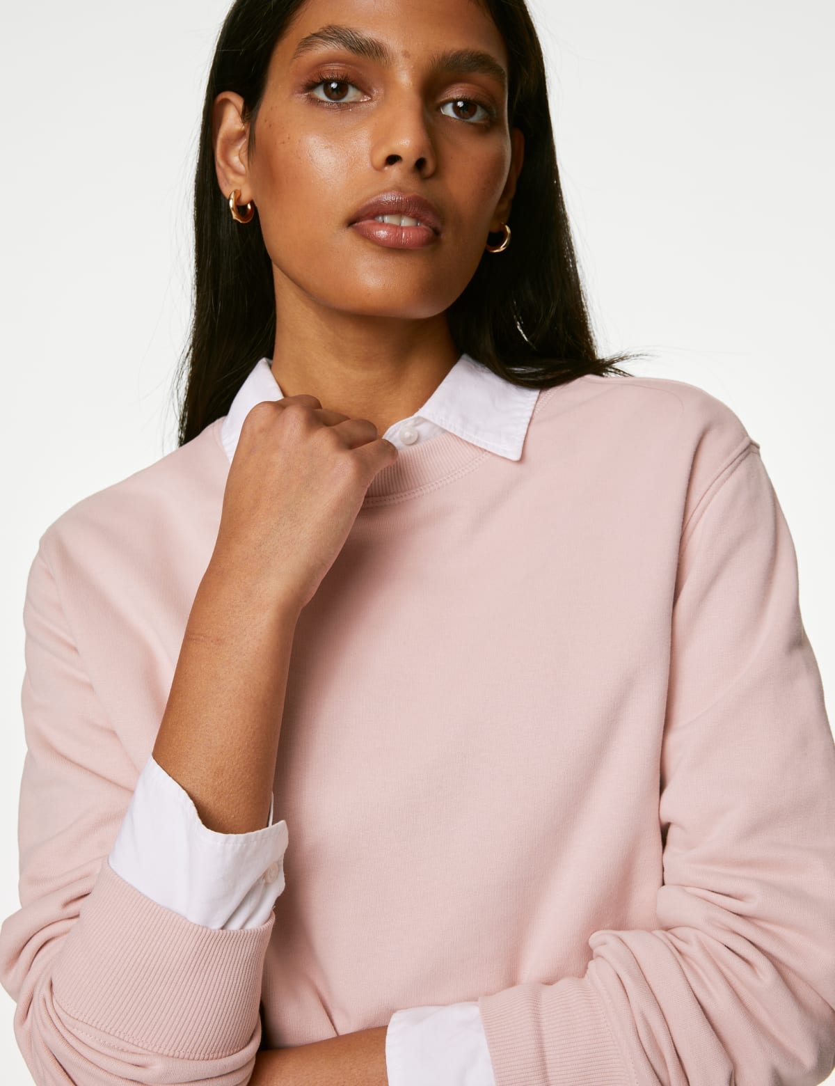 

Marks & Spencer Cotton Rich Sweatshirt (FEMALE, PINK SHELL, XL)