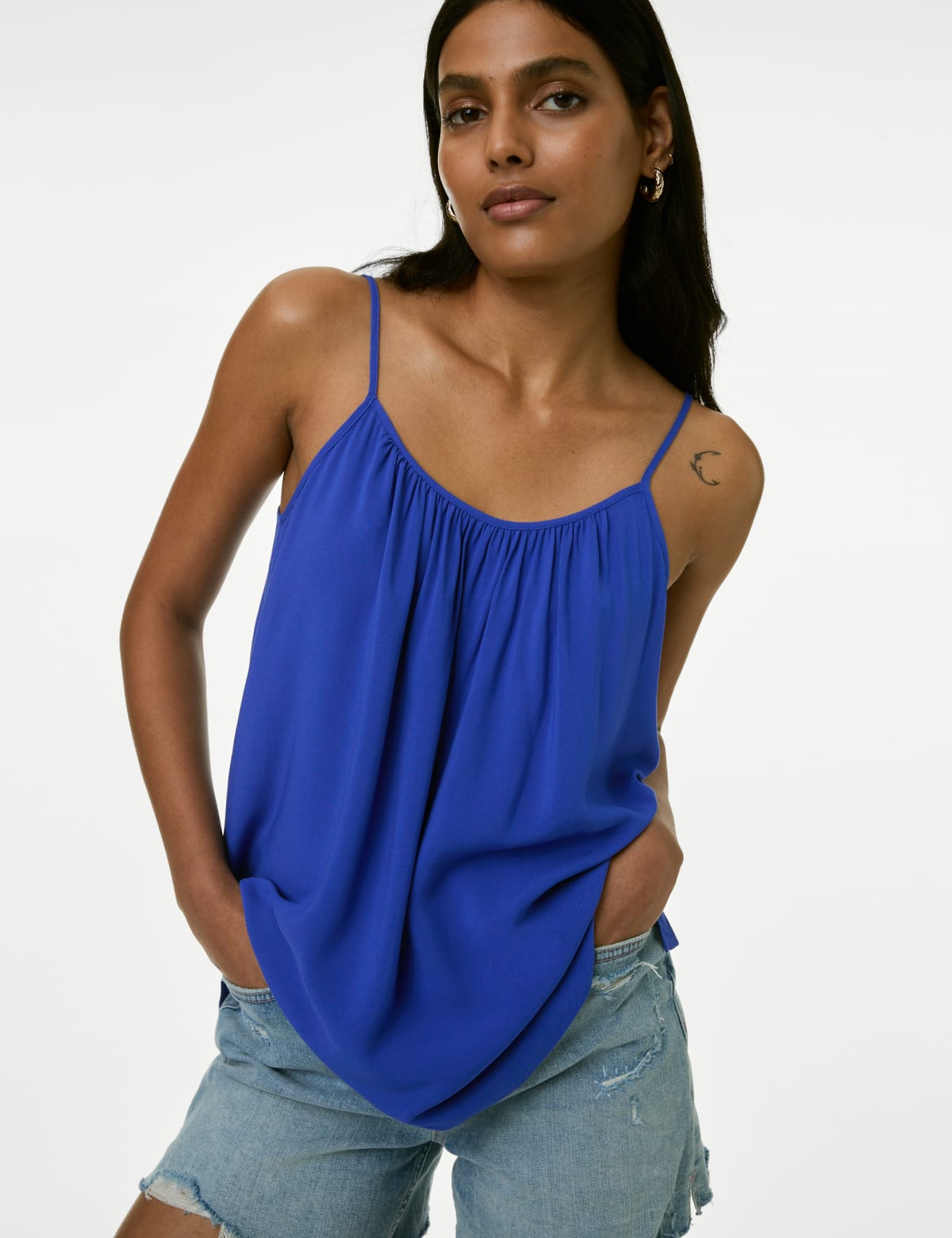 

Marks & Spencer Round Neck Cami Top (FEMALE, IRIS, 10-REG)