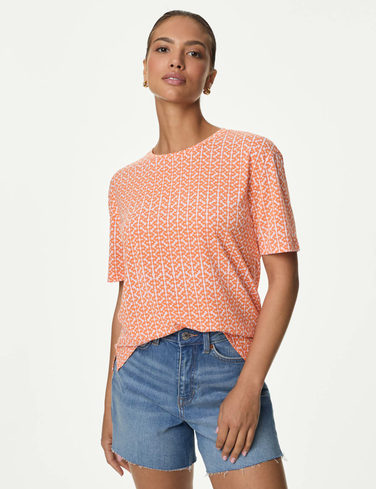

Marks & Spencer Printed Relaxed T-Shirt (FEMALE, ORANGE MIX, 6)