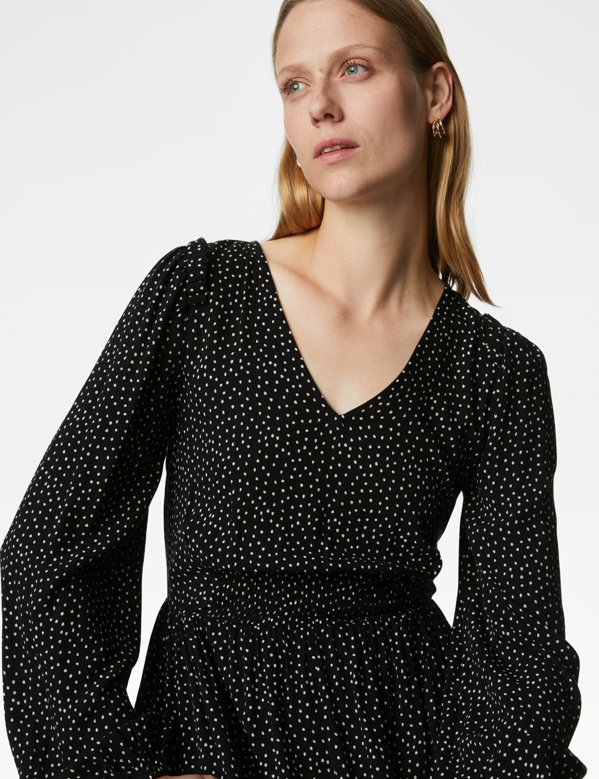 

Marks & Spencer Printed V-Neck Mini Tiered Dress (FEMALE, BLACK MIX, 16-REG)