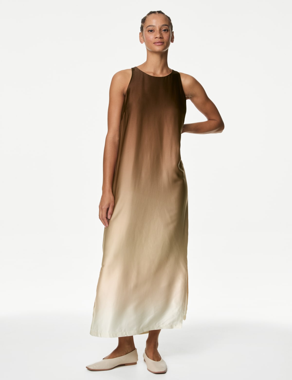 

Marks & Spencer Ombre Round Neck Midaxi Column Dress (FEMALE, BROWN MIX, 18-PET)