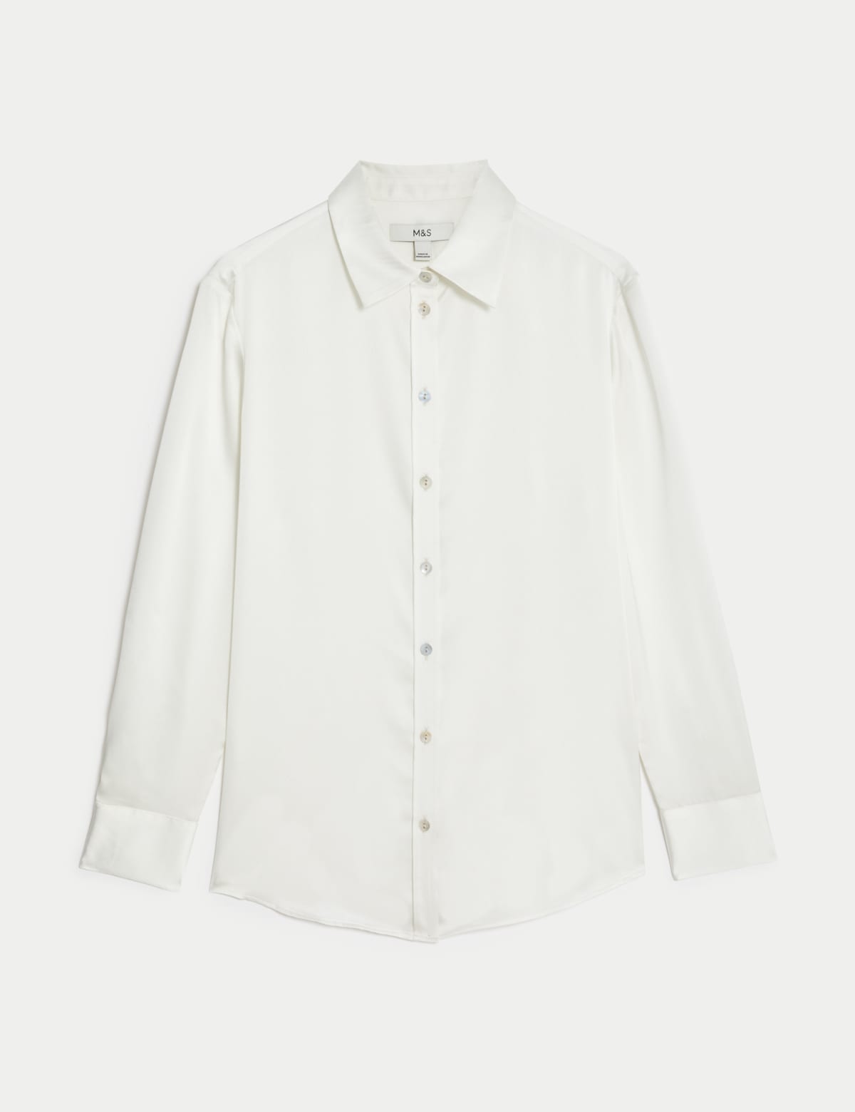 

Marks & Spencer Satin Collared Shirt (FEMALE, IVORY, 14-REG)