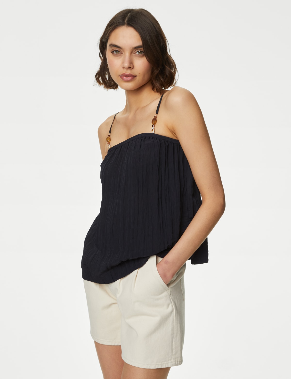 

Marks & Spencer Beaded Detail Cami Top (FEMALE, BLACK, 10-REG)