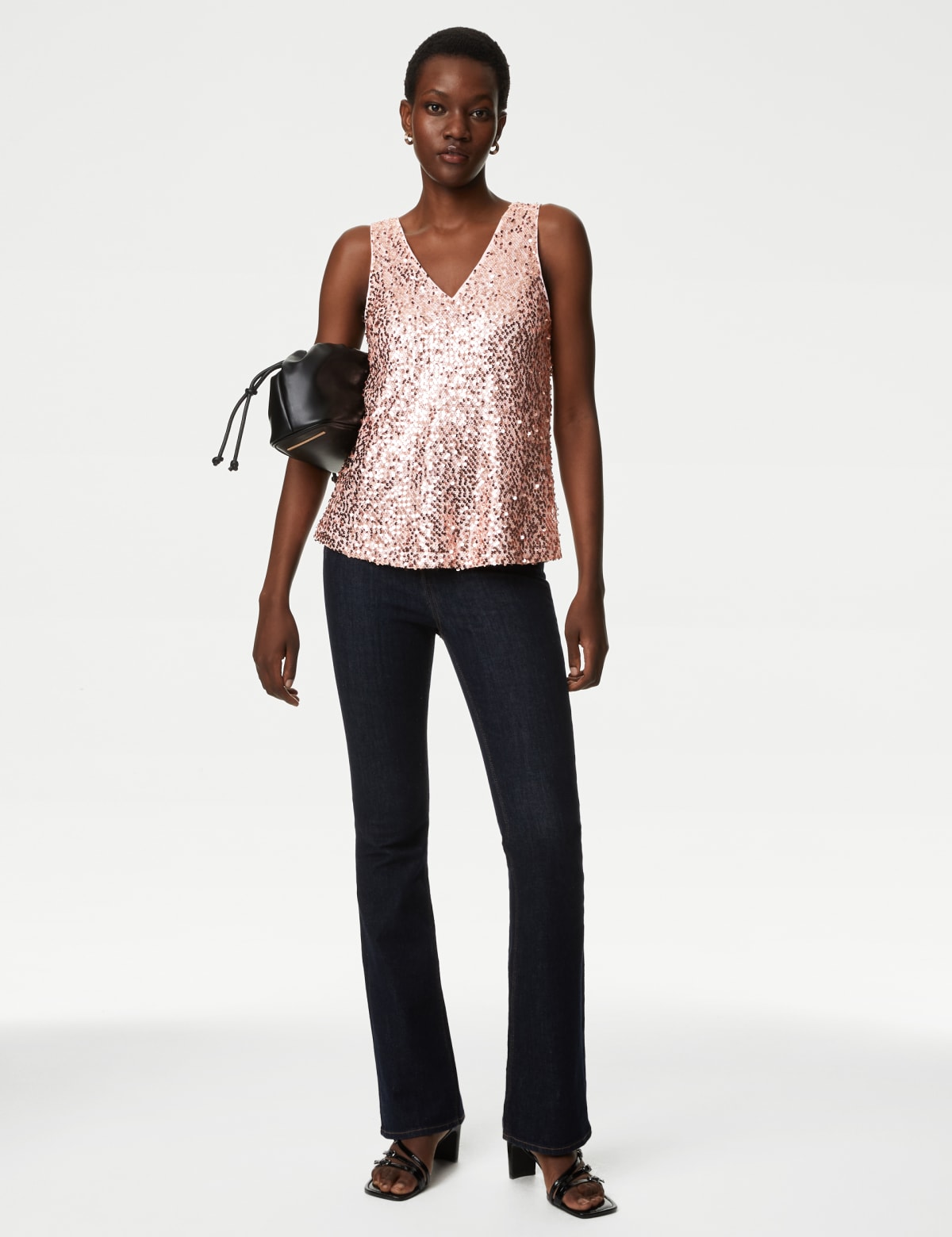 

Marks & Spencer Sequin V-Neck Cami Top (FEMALE, PINK SHELL, 12-REG)
