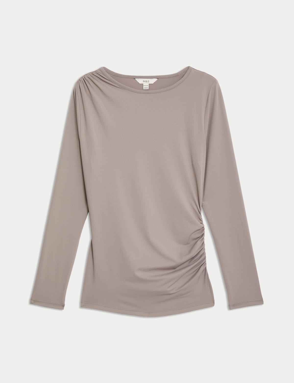 

Marks & Spencer Jersey Shirred Detail Top (FEMALE, MOCHA, 12-REG)