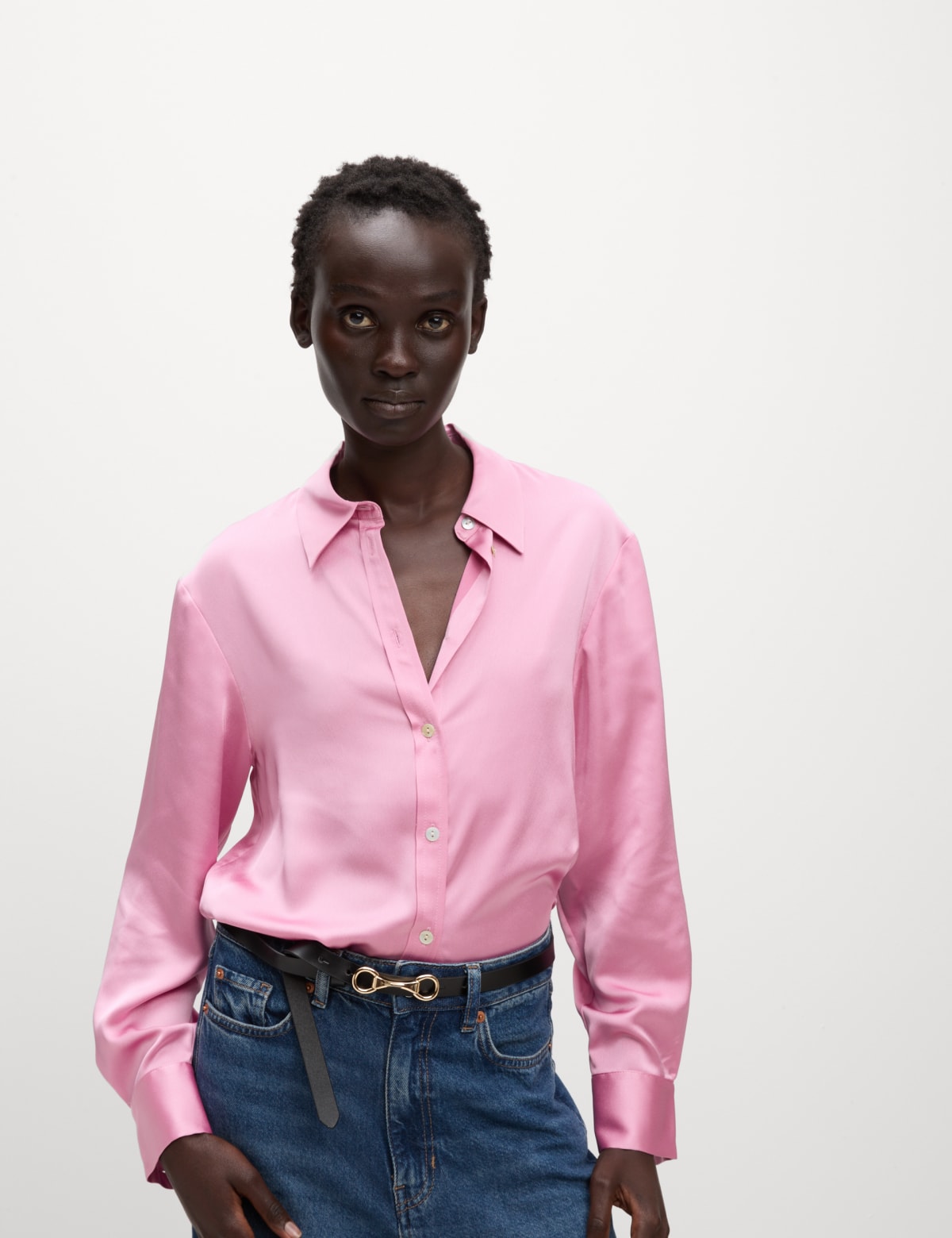

Marks & Spencer Satin Shirt (FEMALE, PINK, 20-REG)