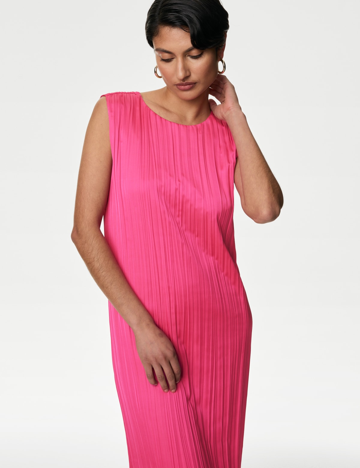 

Marks & Spencer Plisse Midaxi Column Dress (FEMALE, ROSE PINK, 14)