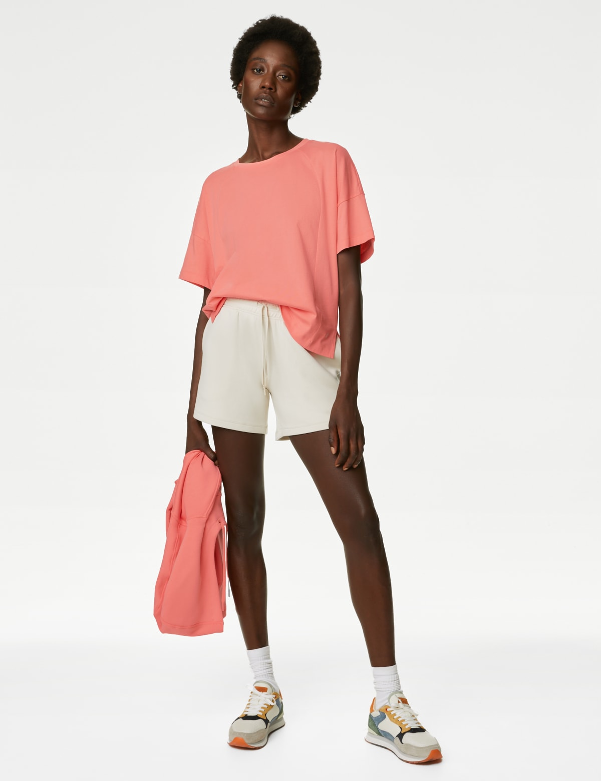 

Marks & Spencer Pure Cotton Scoop Neck Oversized T-Shirt (FEMALE, BRIGHT CORAL, 14)