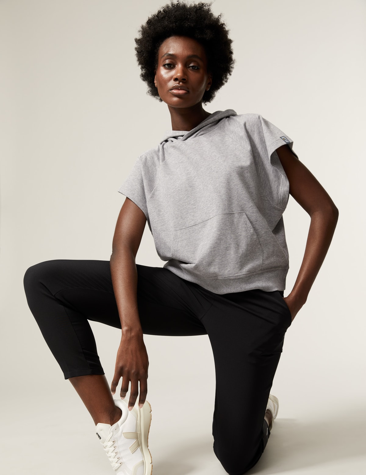 

Marks & Spencer Cotton Rich Sleeveless Hoodie (FEMALE, GREY MARL, 16)