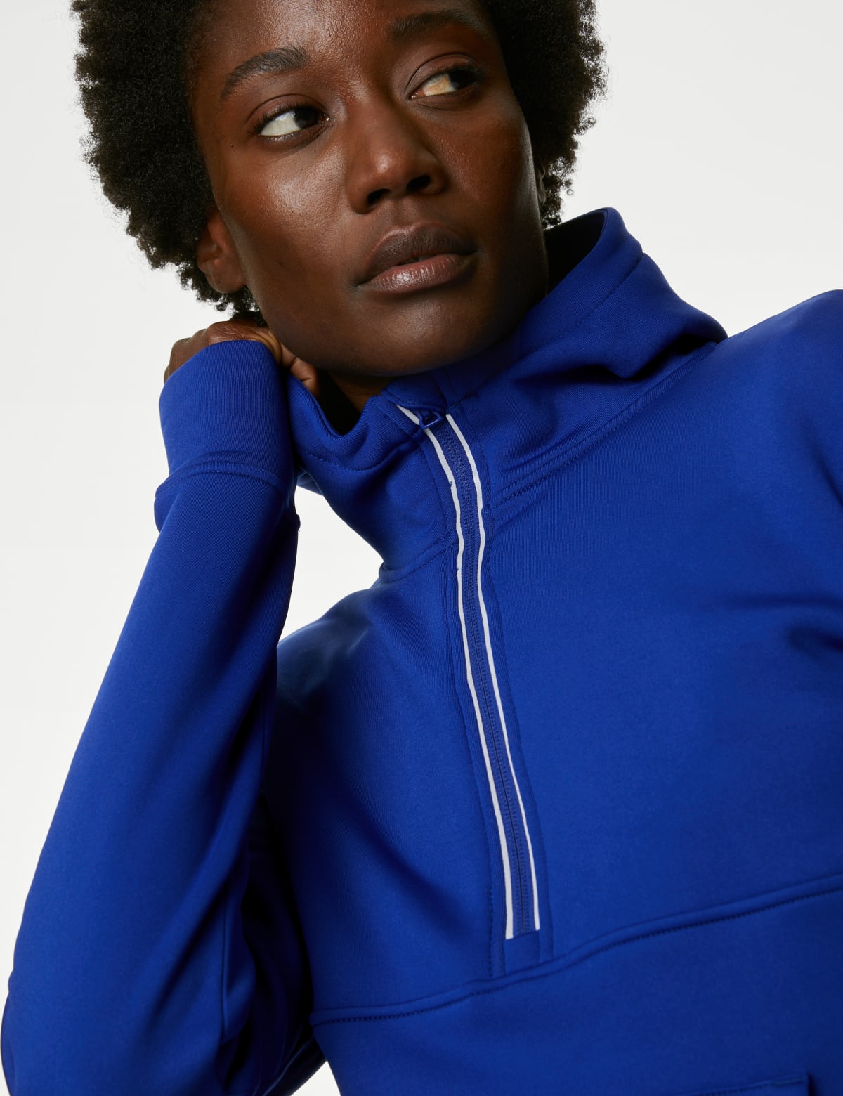 

Marks & Spencer Ultraheat™ Half Zip Relaxed Hoodie (FEMALE, COBALT, 18)