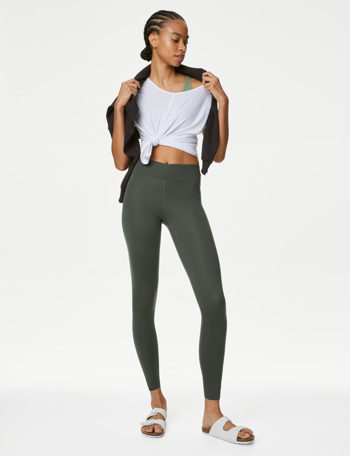 

Marks & Spencer Go Balance Wrap Waist Yoga Leggings (FEMALE, DARK OLIVE, 12)