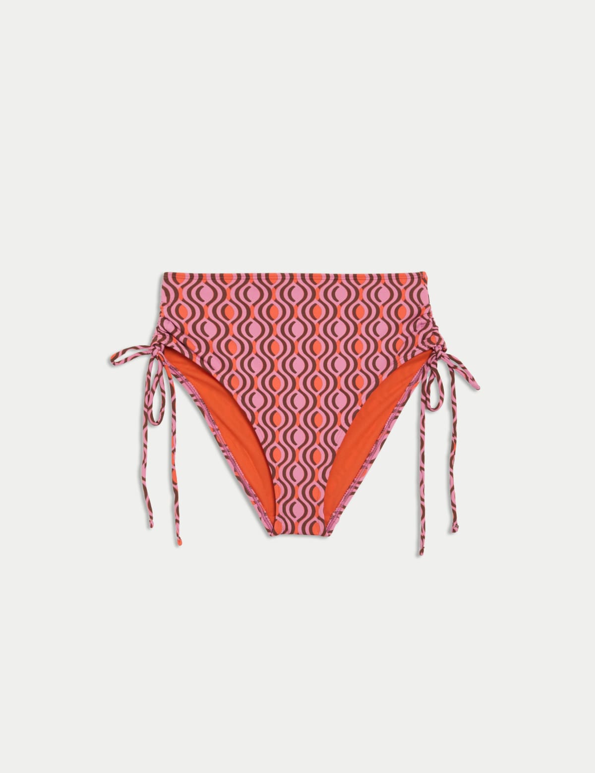 

Marks & Spencer Printed Drawstring High Waisted Bikini Bottoms (FEMALE, FUCHSIA MIX, 12)