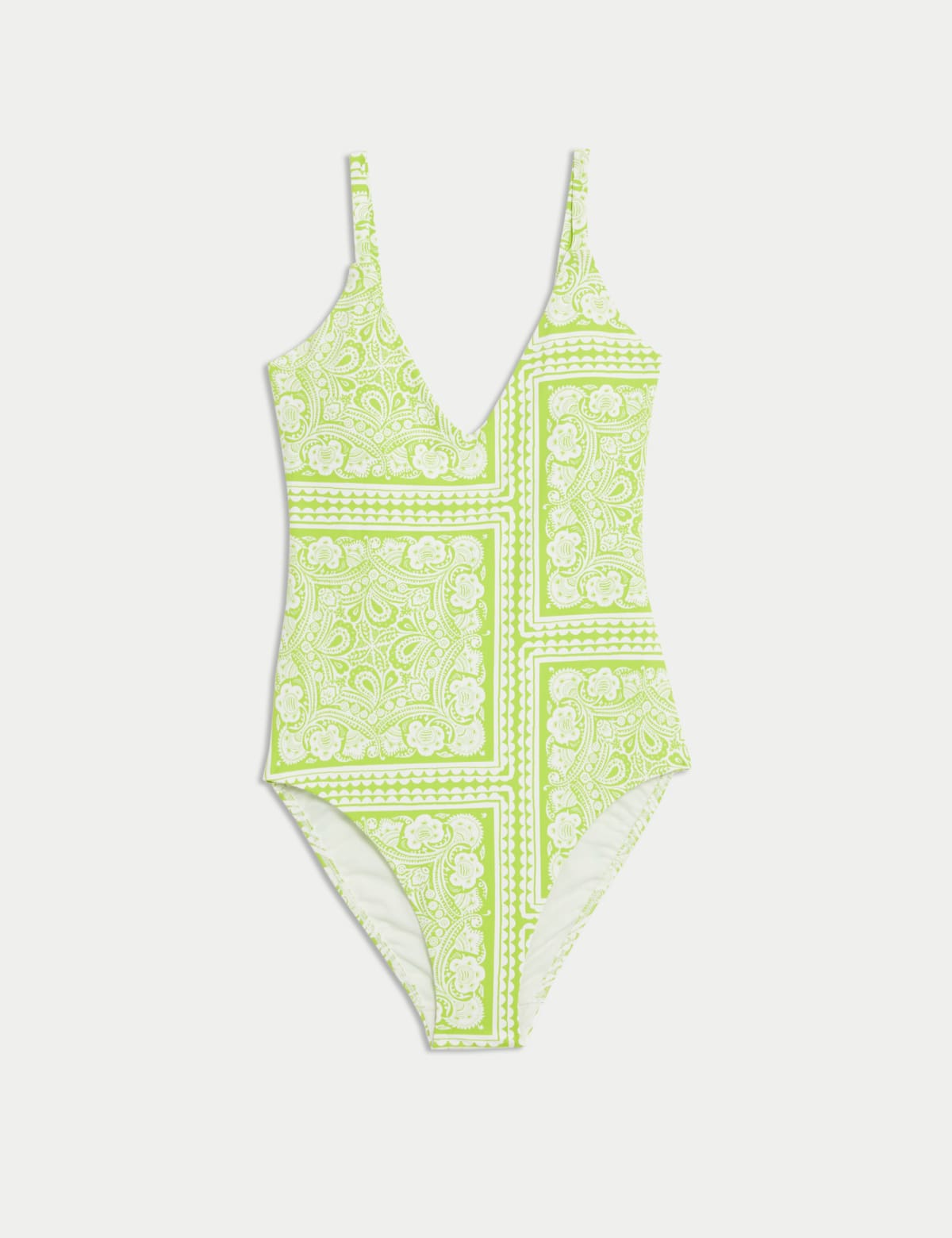 

Marks & Spencer Tummy Control Palm Print Plunge Swimsuit (FEMALE, LIME MIX, 12)