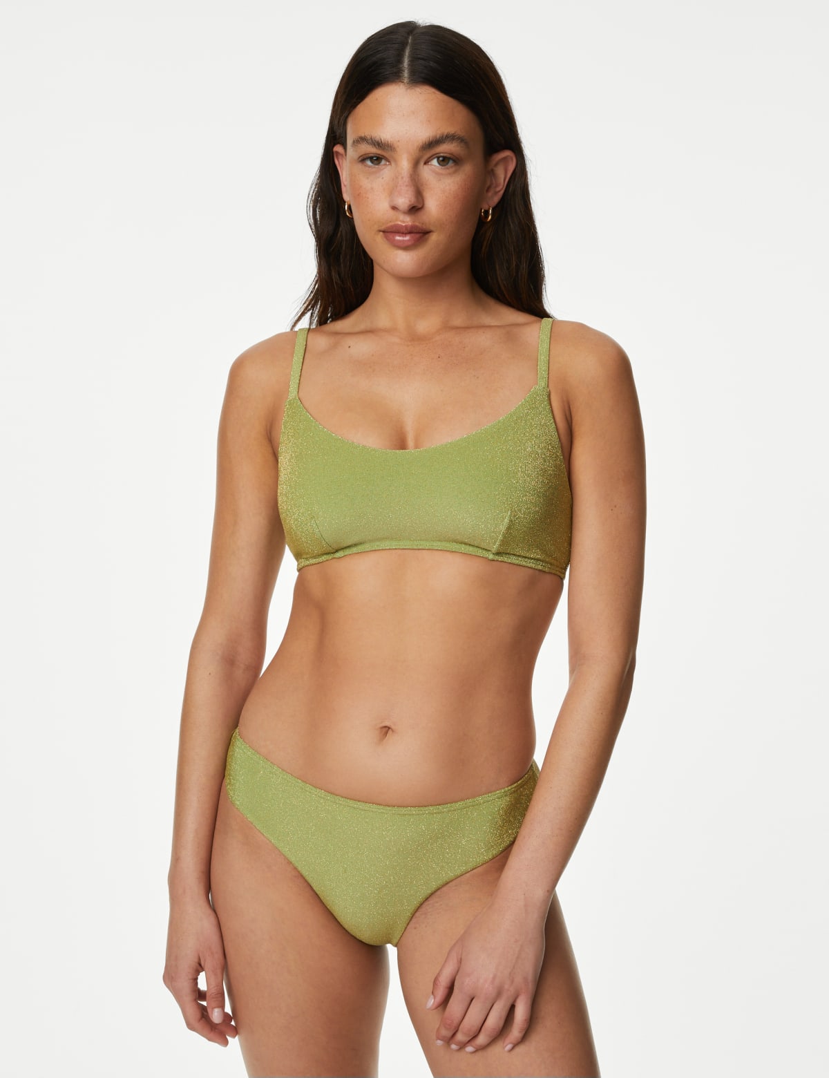 

Marks & Spencer Sparkle High Leg Bikini Bottoms (FEMALE, MEDIUM GREEN, 6)